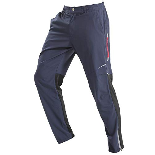 HOTIAN Men's Cycling Bike Pants Quick-Dry Windproof for Outdoors, Blue, XX-Large