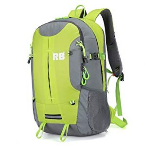RIDERBAG Reflective Backpack 35L. Backpacks that keeps you safe day and night with high vis colors. High visibility Motorcycle backpack, Bike commuter backpack waterproof backpack with rain cover. Green Backpack