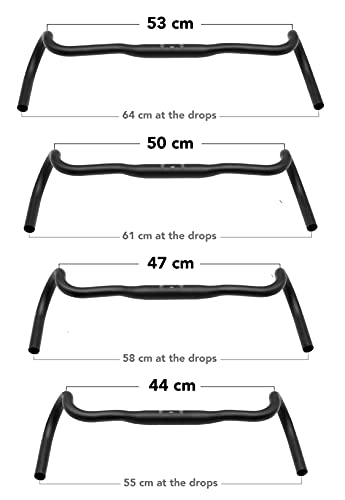 REDSHIFT Kitchen Sink Bike Drop Bar Handlebar for Road Bikes, Bicycle Gravel Handlebars, Aluminum, 31.8mm Clamp, 44cm Width, 20mm Rise, Cycling Gear Biking Accessories (with Loop)