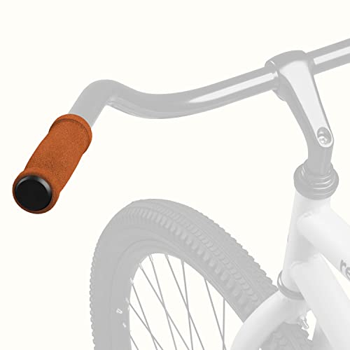 Retrospec Chatham Foam Bike Handle Grips - Comfortable Non-Slip Bicycle Handlebar Grip for Beach Cruiser- Absorbs Vibration - Brown Multi-Speed