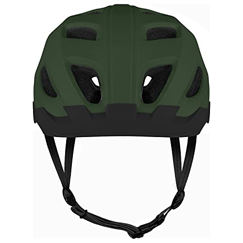 Retrospec Lennon Bike Helmet with LED Safety Light Adjustable Dial & Removable Visor - Adjustable Bicycle Helmet for Adult Men & Women - Matte Forest One Size