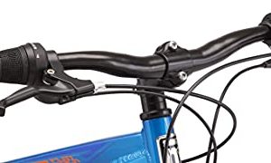 Mongoose Flatrock Boys Hardtail Mountain Bike, 24-Inch Wheels, 21 Speed Twist Shfters, 14.5-Inch Aluminum Frame, Blue