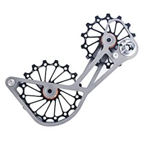 SwishTi Titanium Road Cyclocross Gravel Bicycle Bike Rear Derailleur Oversized Pulley Wheel System Cage OSPW for Shimano Ultegra/Dura Ace 6700/6800/7800/7900/7970/9000/9070 10/11 Speed use (Black)
