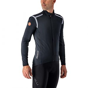 Castelli Cycling Perfetto ROS Long Sleeve for Road and Gravel Biking I Cycling - Light Black/Silver Reflex - Large
