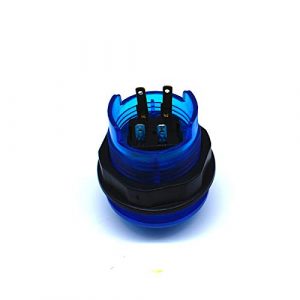 Arcity 8 Pcs Arcade LED Push Buttons Illuminated Light 6 × 30mm Buttons + 2 × 24mm Buttons with Built-in Microswtich for Arcade Machine Video Game Console DIY Jamma MAME Raspberry Blue New