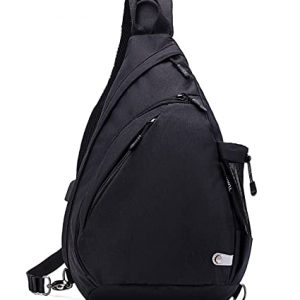 TurnWay Water-Proof Sling Backpack/Crossbody Bag/Shoulder Bag for Travel, Hiking, Cycling, Camping for Women & Men (Black)
