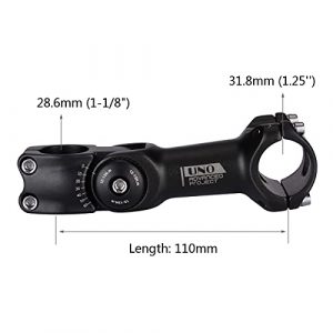 31.8 Adjustable Stem 110mm 0~60 Degree UNO 31.8mm MTB Adjustable Handlebar Stem for Most Mountain Bike Road Bike (Fit for 1.25'' Handlebar)