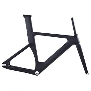 Tideace Carbon Track Frame Full Carbon Fixed Gear Bike Frameset with Fork Seat Post 49/51/54/57cm Carbon Road Bicycle Frame (Matte, 57cm)
