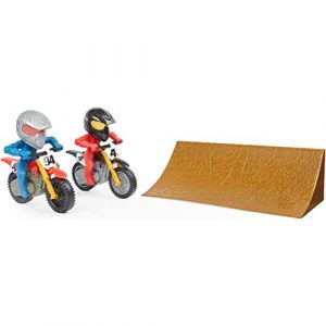 Supercross, Race and Wheelie Competition Set, Includes Ricky Carmichael and Ken Roczen Bikes and Deluxe Ramp, Kids Toys for Boys Aged 3 and Up