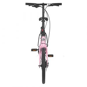 Folding Bikes, 20-inch Wheels 7-Speed Portable Folding Bicycles with Rear Carry Rack, Double Disc Brake, Compact City Commuter Bike for Adults, Men, Women, Teens