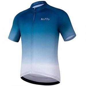 ROTTO Cycling Jersey Mens Bike Shirt Short Sleeve Gradient Color Series