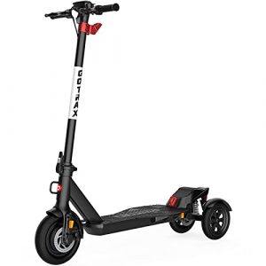 Gotrax Gpro Electric Scooter, 3 Wheel and Dual Rear Suspension, Max 24 Mile and 15.5Mph Power 350W Motor LG Battery, Double Anti-Theft Lock and Front 10" Rear  8.5" Pneumatic Tire Commuting Escooter