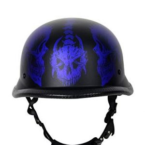 Brain Buckets German Novelty Skull Cap (L, Matte Blue Skulls)