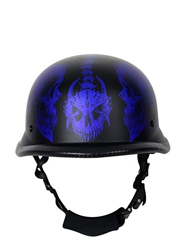 Brain Buckets German Novelty Skull Cap (L, Matte Blue Skulls)