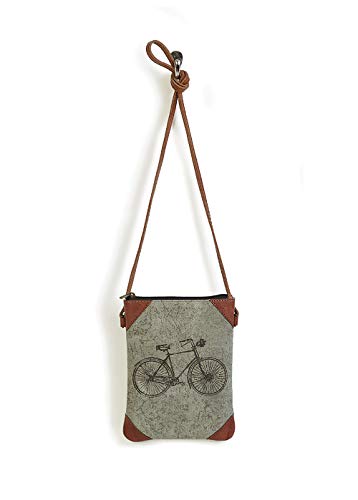 Mona B. Recycled, Upcycled Vintage Bike Canvas Collection with Vegan Leather Trim (Cruiser-Crossbody)