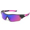 Polarized Sports Sunglasses for Men Women Youth Baseball Cycling Running Driving Fishing Golf Motorcycle TAC Glasses UV400 (Black Pink)