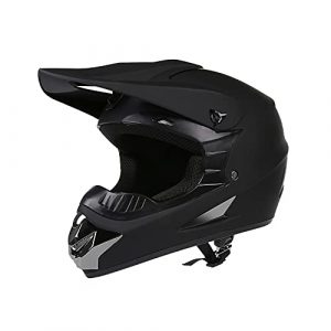 Motocross Helmet, Face Protective Helmet for Motorcycle Dirt Bike DOT Certified, Unisex Youth Full, 4 Pcs Set (Black, Medium)