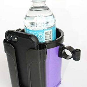 BikeCupHolder - Purple- Cell Phone - Keys - Holder Combo for Beach Cruiser - Commuter Bike