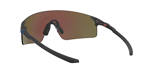 Oakley Men's OO9454 EVZero Blades Rectangular Sunglasses, Steel/Prizm Sapphire, 38 mm