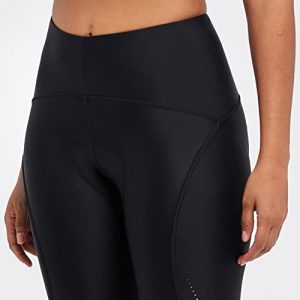 BALEAF Women's Bike Pants High Waist 4D Padded Cycling Capris Shorts 3/4 Biking Tights Pockets UPF50+ Black S