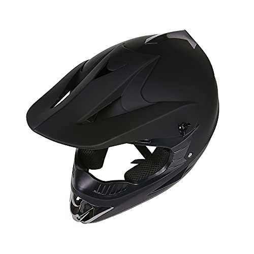 Motocross Helmet, Face Protective Helmet for Motorcycle Dirt Bike DOT Certified, Unisex Youth Full, 4 Pcs Set (Black, Medium)