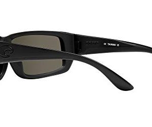 Costa Del Mar Men's Fantail Polarized Rectangular Sunglasses, Blackout/Grey Blue Mirrored Polarized-580G, 59 mm