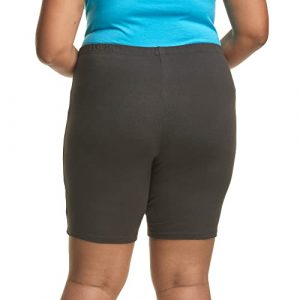 Just My Size Women's Plus-Size Stretch Jersey Bike Short, Black, 2X