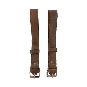 Hide & Drink, Rustic Durable Soft Leather Bicycle Ankle Band, Brass Metal Buckle, Two Straps for Each leg, Classic Vintage Gifts for Cyclists, Handmade Includes 101 Year Warranty :: Bourbon Brown