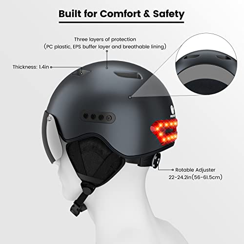 IRONSIMITH Smart Bike Helmet Adult Bluetooth Helmet with Turn Signal Light Camera(32G TF-Card Included) Speaker Microphone Magnetic Goggle Removable for Man/Woman Cycling, Commuting and Urban Riding