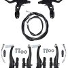 Bike Brakes, Hosrnovo Universal Aluminum Alloy V Shape Brake Levers with 2 Pieces Braking Cables, Replacement Full Set for Road Mountain Bicycle