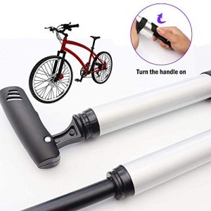 Mini Bike Pump Bicycle Tire Frame Pump, Portable Bicycle Air Pump Fits Presta & Schrader, High Pressure Floor Bike Tyre Pump for for Road Mountain BMX Bikes Sports Balls, Inflatables Items