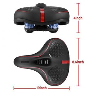 LCYMD Comfortable Bicycle Seat Wide Bike Seat for Men Women with Memory Foam Dual Shock Absorbing Ball Replacement Soft Bike Saddle Cushion for Stationary/Exercise/Road/Mountain Bike