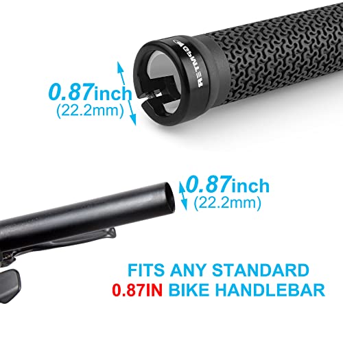 GPMTER Bike Handlebar Grips, Single Lock-on Bicycle Grips Handle Bar End Holding Locking Grips, for BMX, Mountain, MTB, Cruiser, Folding Bike, Soft Non-Slip-Rubber Rubber Hand Grip Black