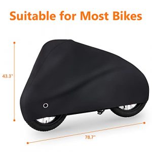 Bike Cover with Lock Hole, 210D Outdoor Waterproof Bicycle Covers Rain Sun UV Dust Wind Proof Cover for Electric Bike Motorcycle