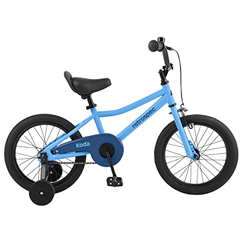 Retrospec Koda 16” Kids Bike Boys and Girls Bicycle with Training Wheels, Bell & Basket - Toddler Bikes for Ages 4-6 Years Old - Bluebird
