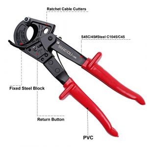 Yangoutool Ratchet Cable Wire Cutter and Heavy Duty Aluminum Copper Ratchet Cable Cutter for Cutting Electrical Wire Up to 240mm² Cutter Pliers