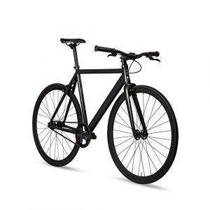 6KU Aluminum Fixed Gear Single-Speed Fixie Urban Track Bike, Shadow Black, 55cm/M