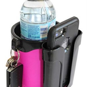 BikeCupHolder - Pink - Cell Phone - Keys - Holder Combo for Beach Cruiser - Commuter Bike
