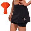 Santic Women's Cycling Skirts with Padded Shorts,Summer Breathable Reflective Bike Skirts
