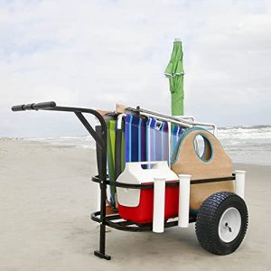 Sea Striker Deluxe Surf, Pier and Beach Cart – Outdoor Fishing Rolling Wheel Wagon