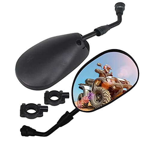 ATV Rear View Mirror, HKOO 360 Degrees Ball-Type Side Rearview Mirror with 7/8" Handlebar Mount Compatible with Motocycle Scooter Moped Polaris Sportsman Honda ATV Dirt Bike Cruiser Chopper