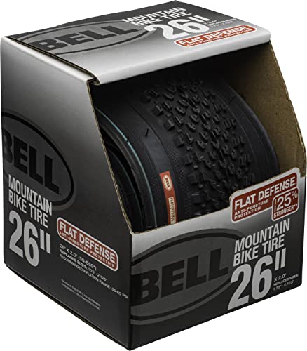 Bell 7091040 Flat Defense Mountain Bike Tire, 26" x 1.75-2.125", Black