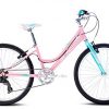 Revere Kids 24" Girls 7-Speed Cruiser Children's Bicycle for Ages 7-11 Years Old. Lightweight Aluminum Frame and Fork, Easy to Ride! (Pink/Cyan)