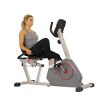 Sunny Health & Fitness Magnetic Recumbent Exercise Bike with Silent Belt Drive, Performance Monitor, BMI and Body Fat Calculator, 275 LB Max Weight - SF-RB4953,Gray