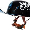 CFZWJ Retro Motorcycle Helmet DOT Certified Skull Cap Adults Open-Face Motorbike Helmets Retro Half Helmet for Scooter Moped Baseball Cap Men and Women Street Cruiser Jet Style Helmet, X-Large
