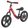 GOMO Balance Bike - Toddler Training Bike for 18 Months, 2, 3, 4 and 5 Year Old Kids - Ultra Cool Colors Push Bikes for Toddlers/No Pedal Scooter Bicycle with Footrest (Red/Grey)
