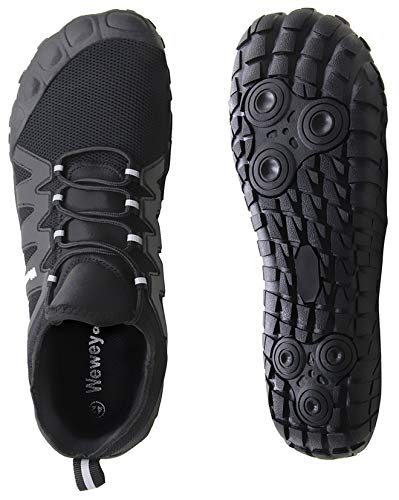 Weweya Minimalist Shoes Men Five Fingers Cross Training Barefoot Running Shoes Indoor Biking Gym Workout Cycling Spin Exercise Size 11 Black