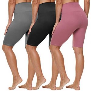 HLTPRO 3 Pack Biker Shorts for Women - High Waisted Buttery Soft 8" Womens Shorts Reg & Plus Size for Workout, Gym, Running