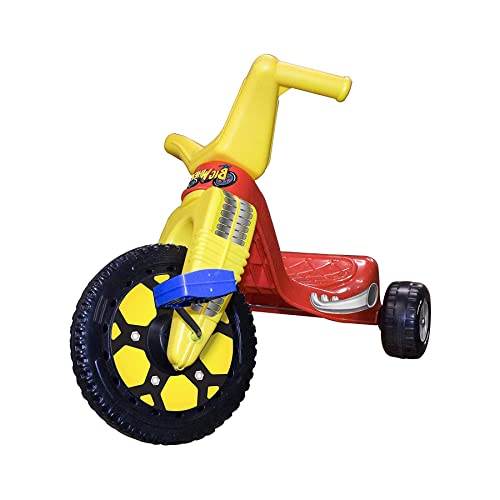 The Original Big Wheel Junior for Toddlers, Age 18 Months to 3 Years, Blue-Yellow-Red, 8.5" Wheel Ride On Tricycle Cruiser, Kid Powered Pedal Bike, 50th Year, Sit Down Riding Push Around Outdoor Toy…