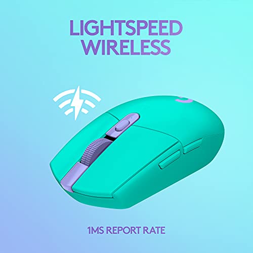 Logitech G305 Lightspeed Wireless Gaming Mouse, Hero 12K Sensor, 12,000 DPI, Lightweight, 6 Programmable Buttons, 250h Battery Life, On-Board Memory, PC/Mac - Mint